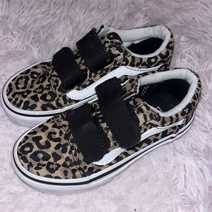 Kids vans leopard print size-11.0